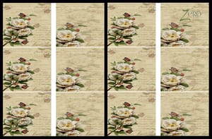 Brand Zero Luxury Speciality Decoupage Paper - Butterfly Floral Love 1 Tiles