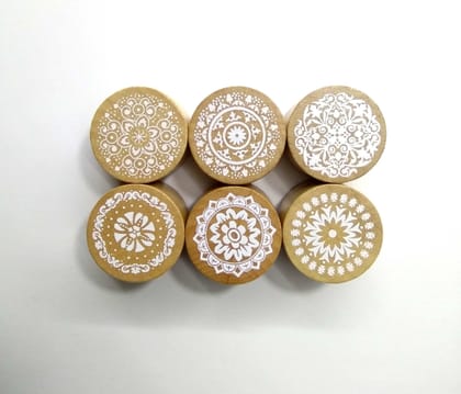 Wooden Block Stamp Round - Design 1