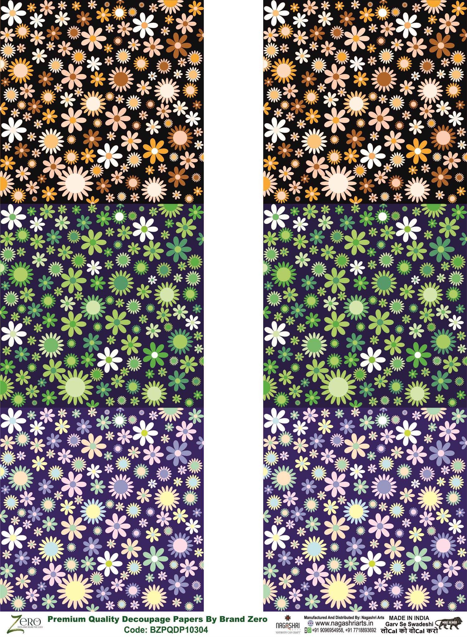 Brand Zero Premium Quality Decoupage Paper Pack of Two - Design Code: BZPQDP10304