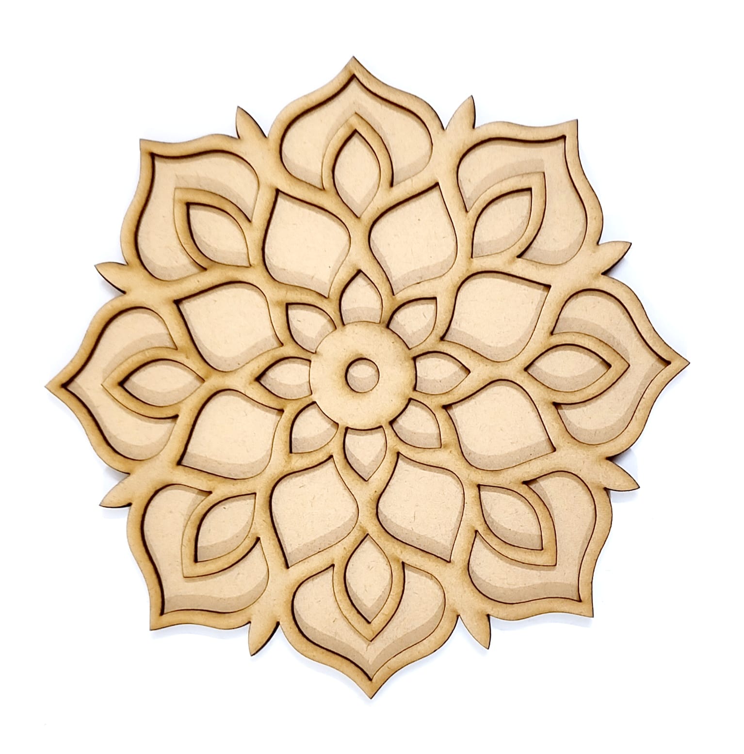 Brand Zero Double Layer MDF Rangoli Base - Design 1012 - Select Your Preference Of Size & Thickness