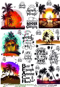 Brand Zero Pratibimb Transfer Sheets - BZPTS1006-Beach Love