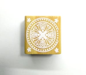 Wooden Block Stamp Square - Design 12