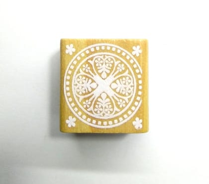 Wooden Block Stamp Square - Design 12