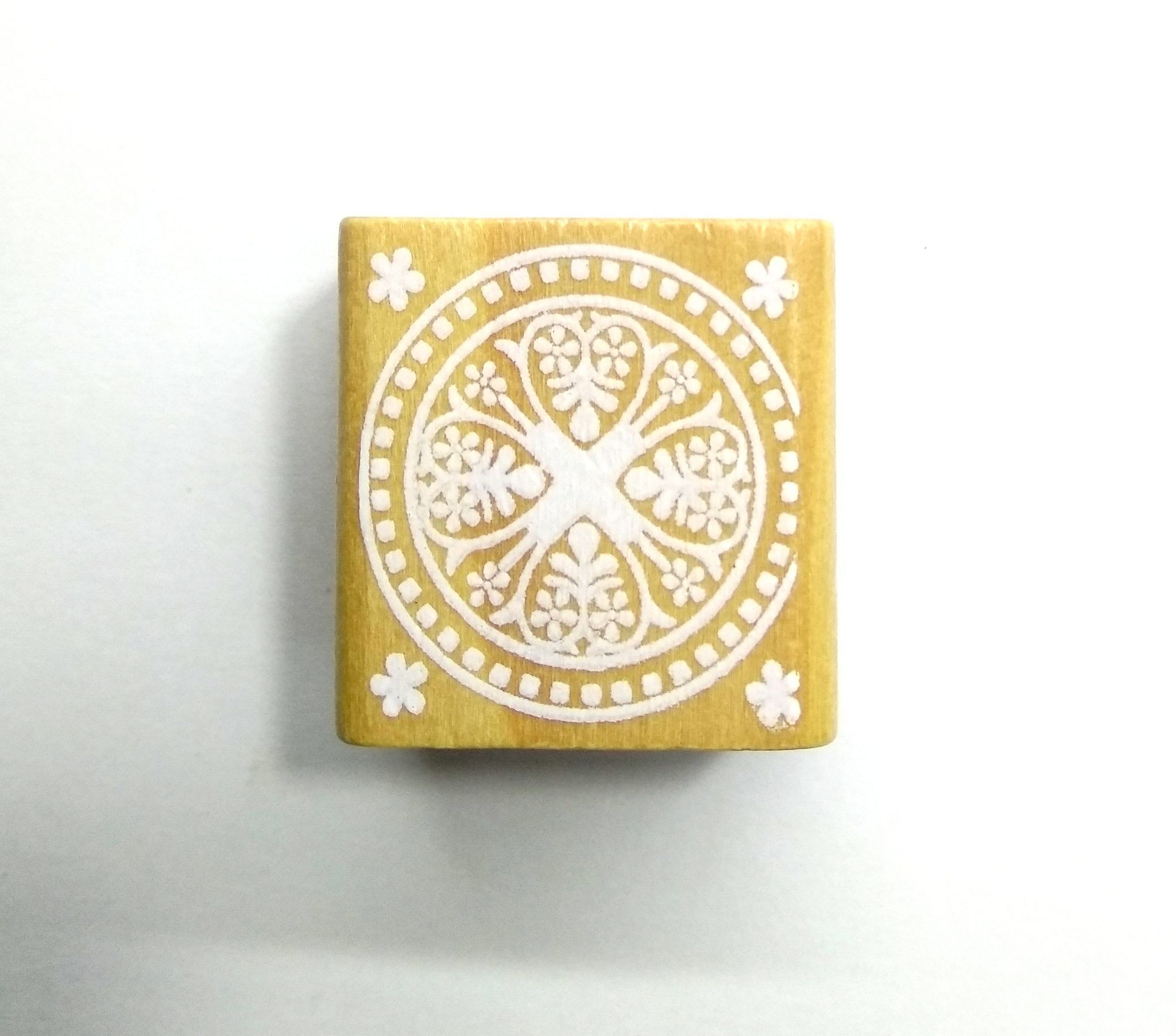 Wooden Block Stamp Square - Design 12