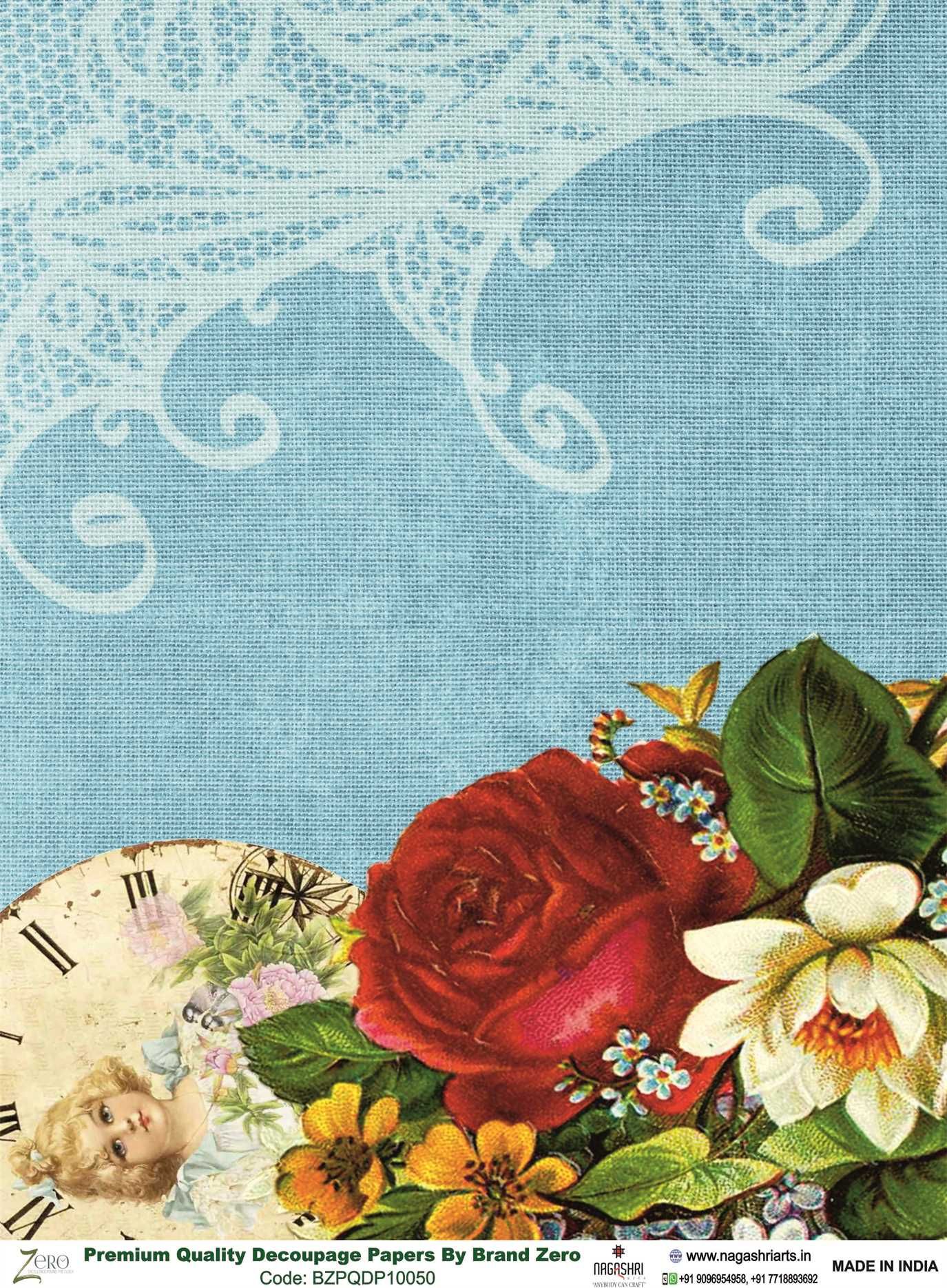 Brand Zero Premium Quality Decoupage Paper Pack of Two - Design Code: BZPQDP10050