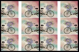 Brand Zero Luxury Speciality Decoupage Paper - Bicycle Love Tiles