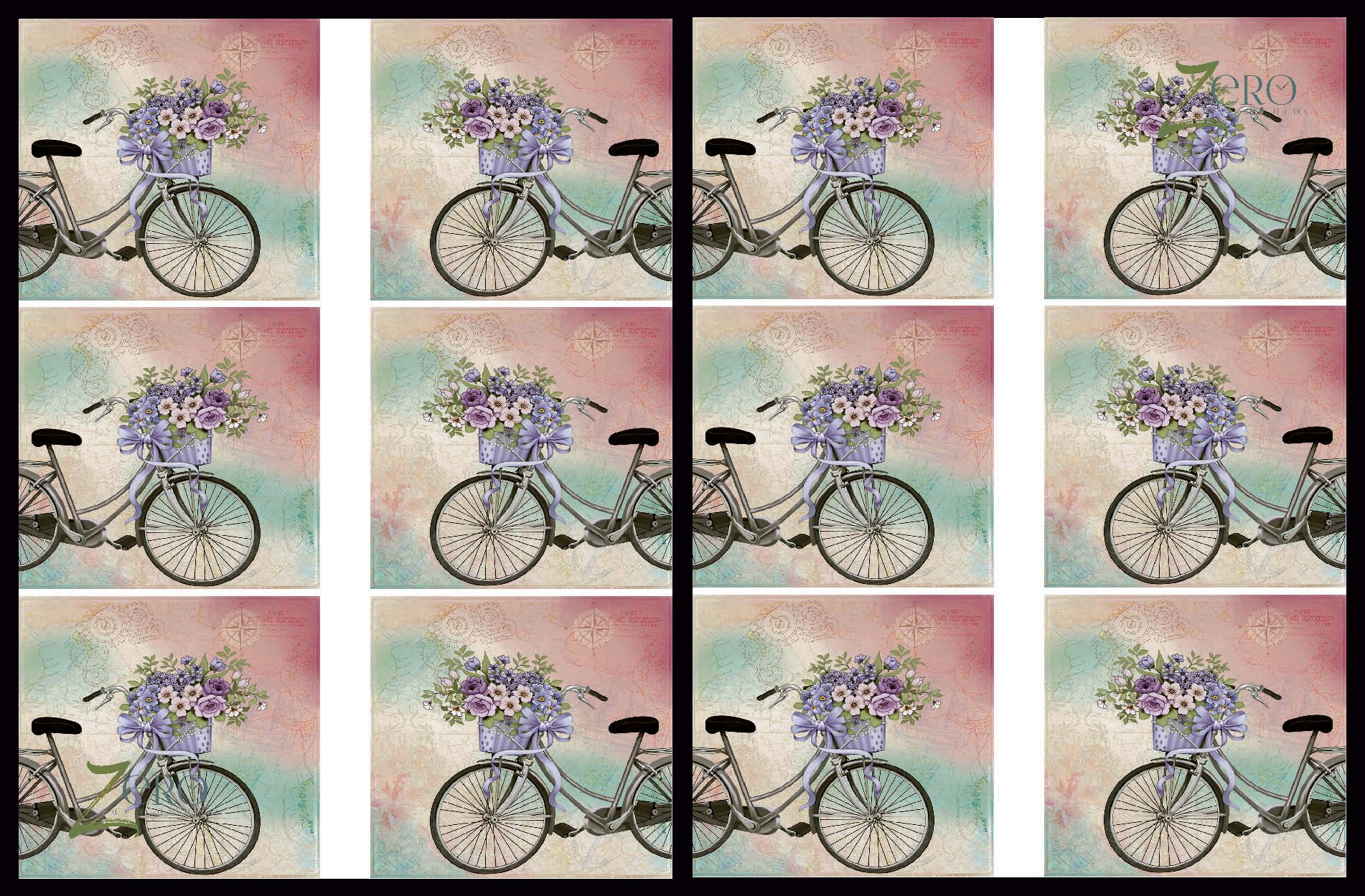Brand Zero Luxury Speciality Decoupage Paper - Bicycle Love Tiles