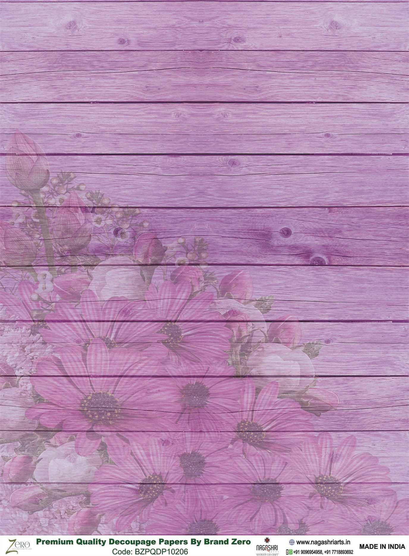 Brand Zero Premium Quality Decoupage Paper Pack of Two - Design Code: BZPQDP10206