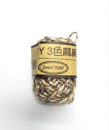 Tricolor Jute Twine String 10 Meter Roll - Natural Brown Gray 3 Ply - 2mm Diameter Tricolor Jute Twine String 10 Meter Roll - Natural Brown Gray 3 Ply - 2mm Diameter