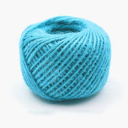 Jute Twine String 50 Meter Roll - Bright Blue Color 3 Ply - 2mm Diameter Jute Twine String 50 Meter Roll - Bright Blue Color 3 Ply - 2mm Diameter