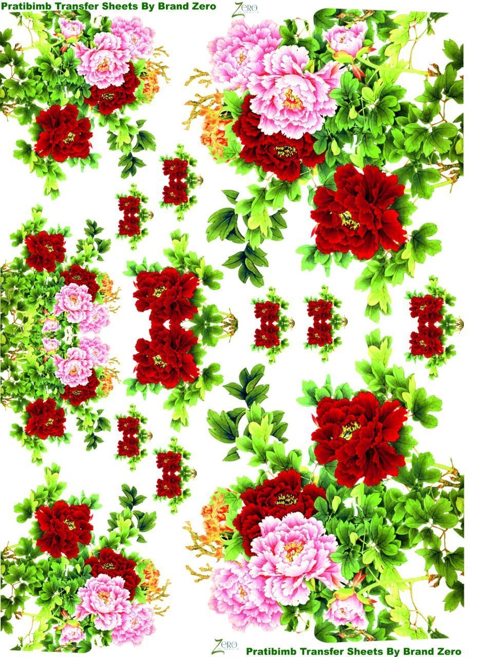 Brand Zero Pratibimb Transfer Sheets - Floral Bunch