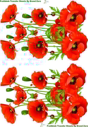 Brand Zero Pratibimb Transfer Sheets - Poppy Love 2