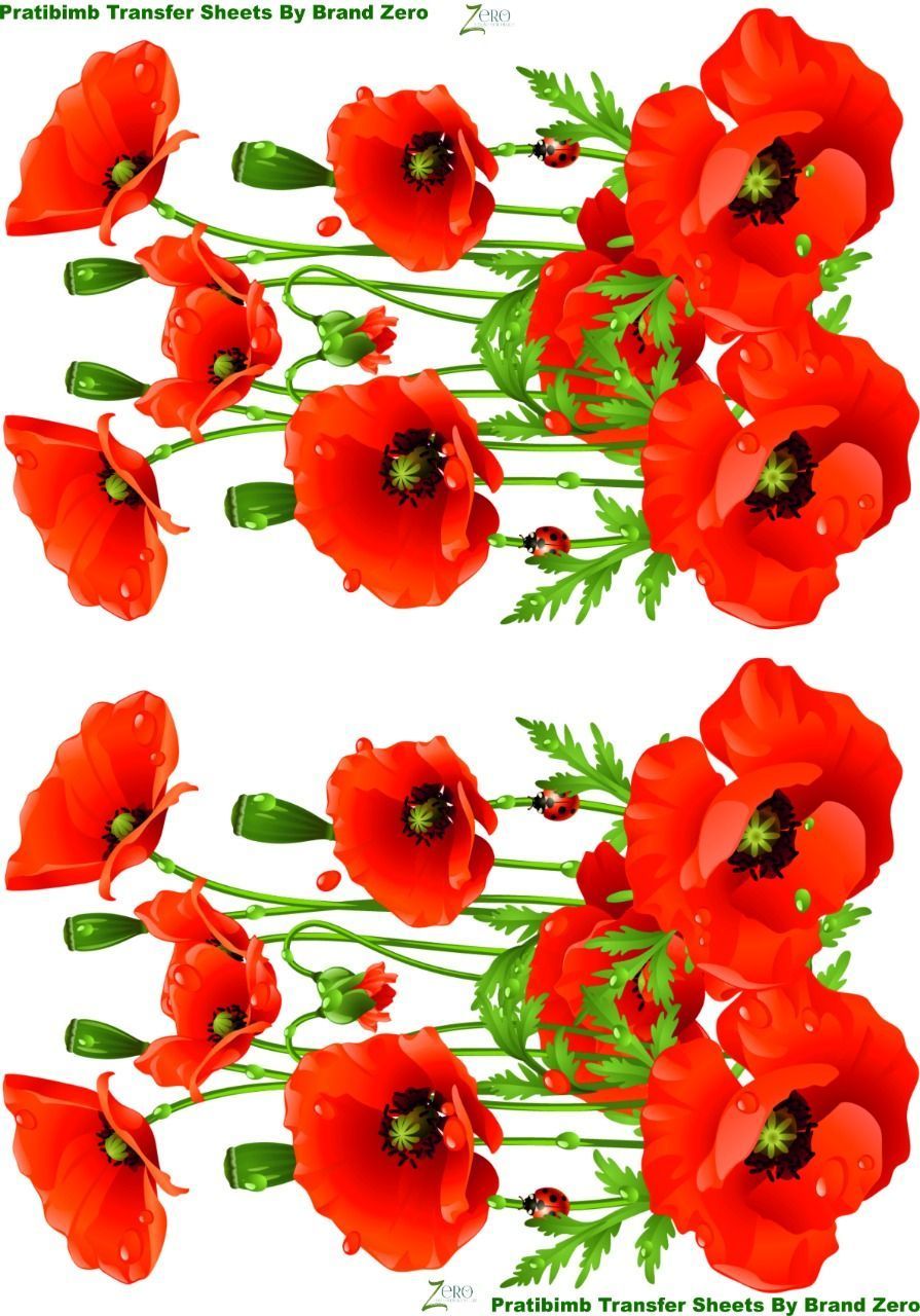 Brand Zero Pratibimb Transfer Sheets - Poppy Love 2