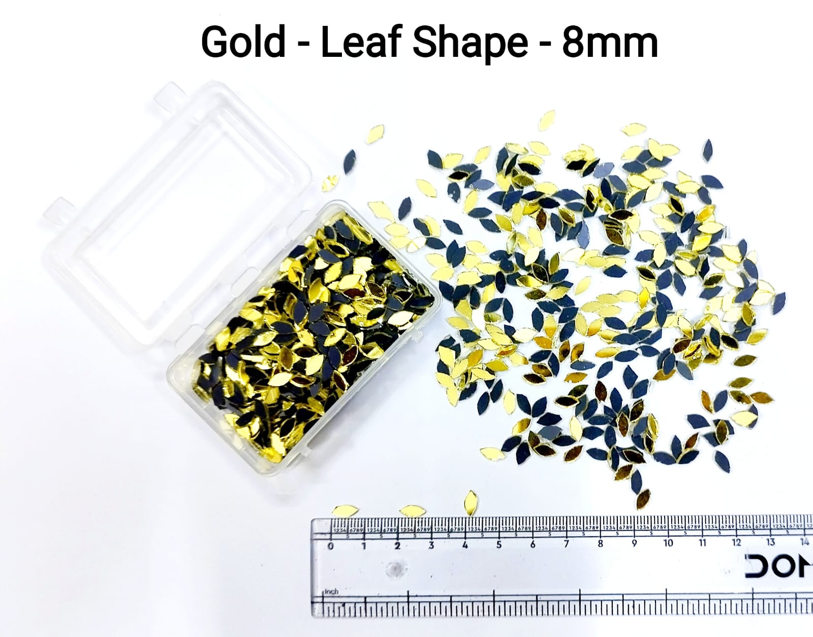 Gold Mirror Cutouts for Lippan Art - Leaf / Eye Shape - 8mm - Select Your Quantity