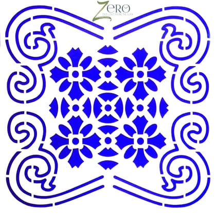 Imported Stencils- 5"*5"- Floral With Boarders Pattern Background 2