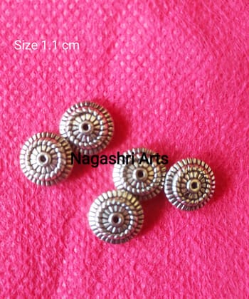 Brand Zero Metal Charms - German Silver Beads Pack of 5 Pcs