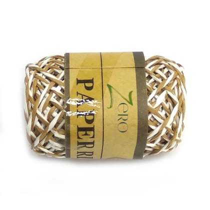 Double Color Paper Twine String 10 Meter Roll - Brown White 2 Ply - 2mm Diameter
