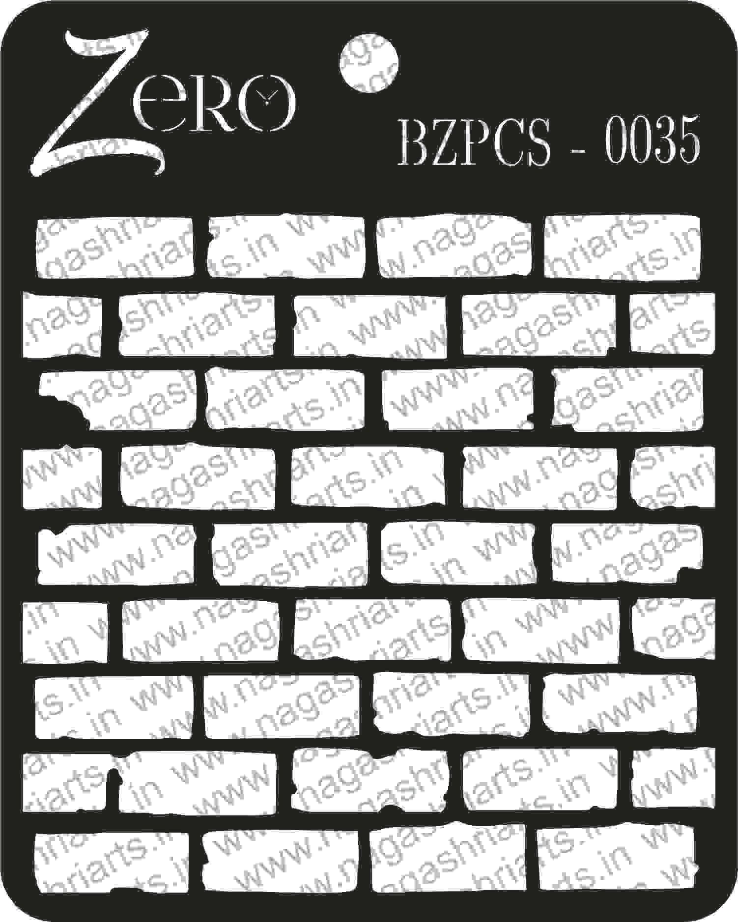 Brand Zero Pratibimb Craft Stencil - Code: BZPCS-0035 -Grungy Brick Wall Stencil