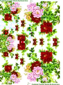 Brand Zero Pratibimb Transfer Sheets - Floral Bunch