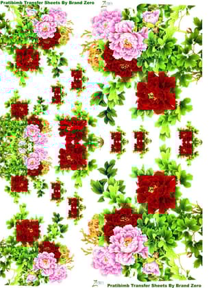 Brand Zero Pratibimb Transfer Sheets - Floral Bunch