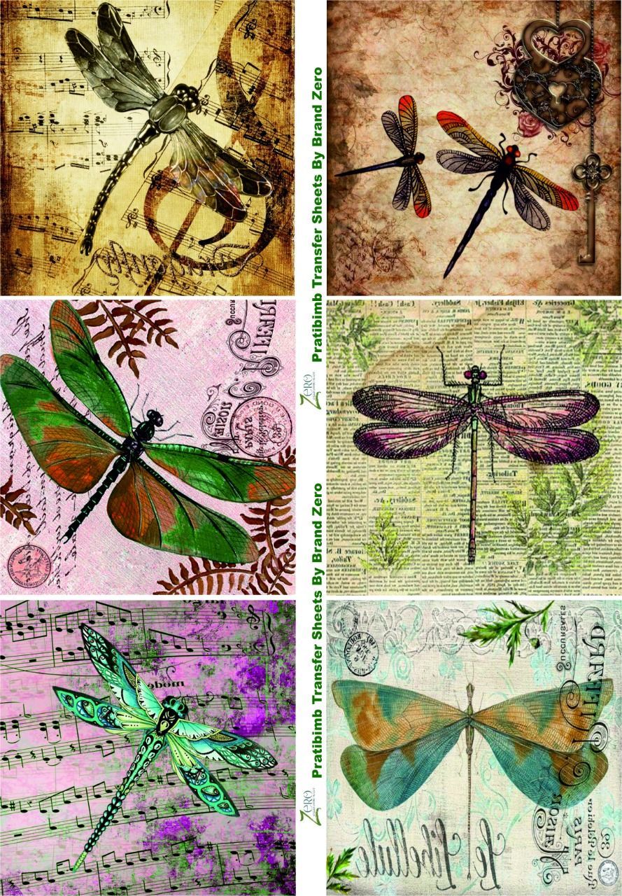 Brand Zero Pratibimb Transfer Sheets - Vintage Drangonfly