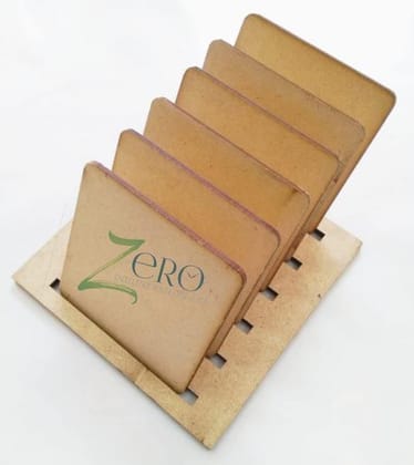 Brand Zero MDF Square Coasters with Stand - Rough edges has to be sanded