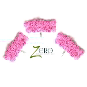 Bunch of 36 Pcs Hand Made Foam Flower Small - Pink Color