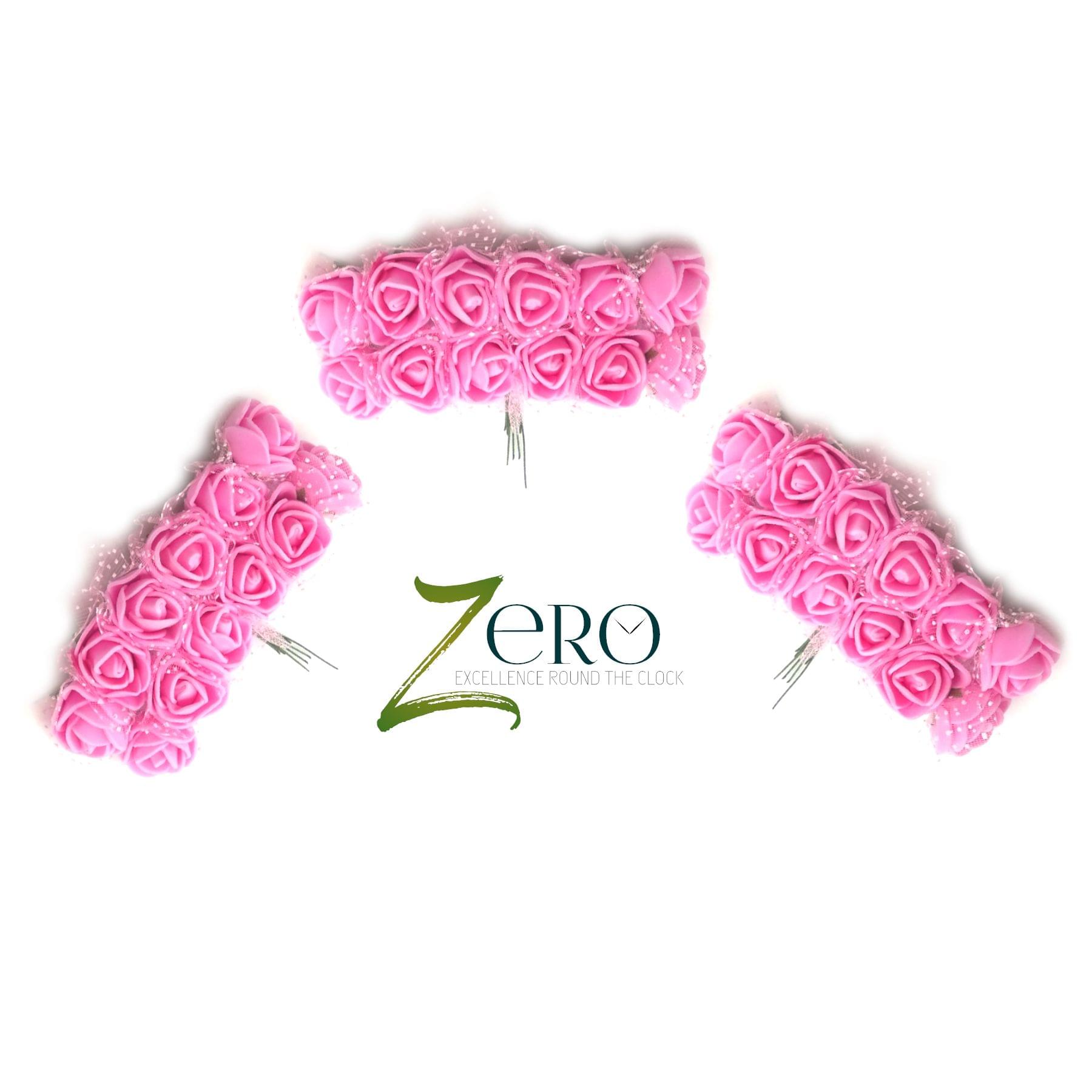 Bunch of 36 Pcs Hand Made Foam Flower Small - Pink Color
