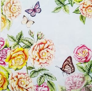 Decoupage Napkin / Tissue papers - 33cm by 33cm - GT1087 ( Light Blue Background)