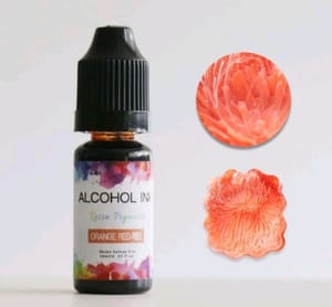 Alcohol Ink - Orange Red Color - 10 ml Resin Pigment