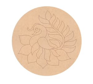 Brand Zero Pre Marked MDF Base - Peacock Left Facing Design 1 - Select Your Preference Of Size & Thickness
