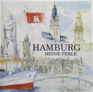 Decoupage Napkin / Tissue papers - 33cm by 33cm - Hamburg