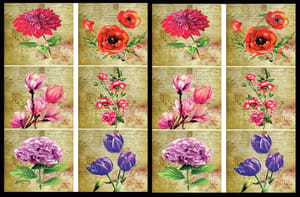 Brand Zero Luxury Speciality Decoupage Paper - Vintage Floral Love 2 Tiles