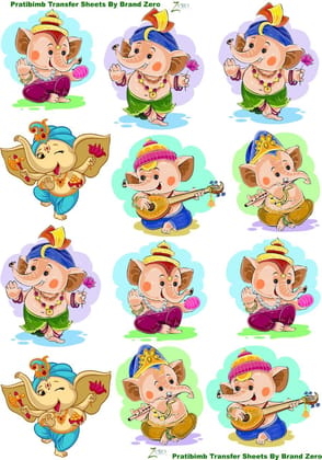 Brand Zero Pratibimb Transfer Sheets - Bal Ganesha