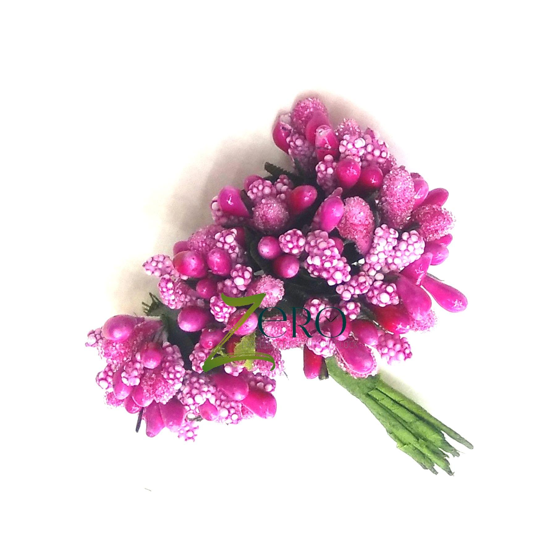 Bunch of 12 Pcs Two Tone Pollan - Wine Pink Color