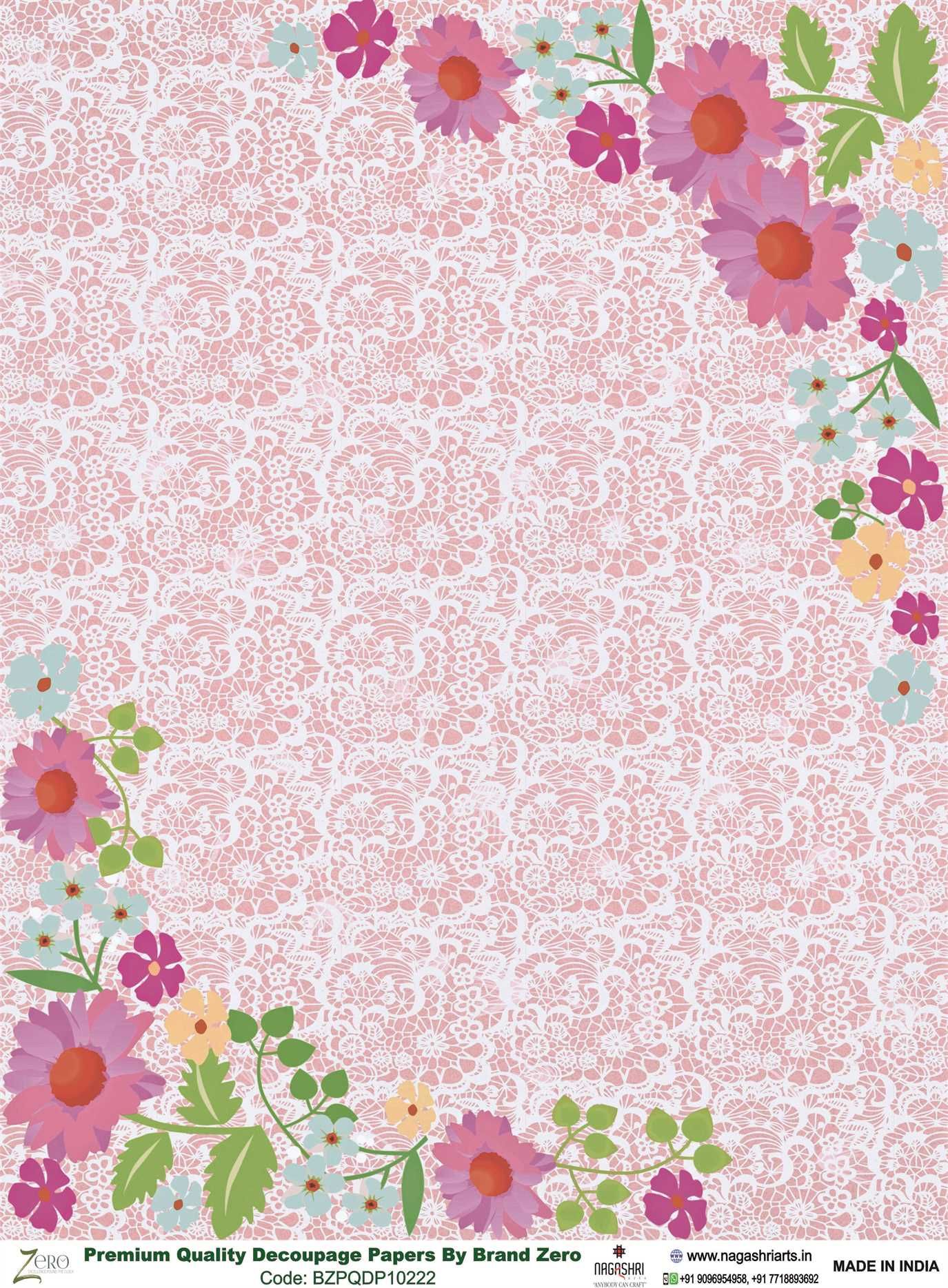 Brand Zero Premium Quality Decoupage Paper Pack of Two - Design Code: BZPQDP10222