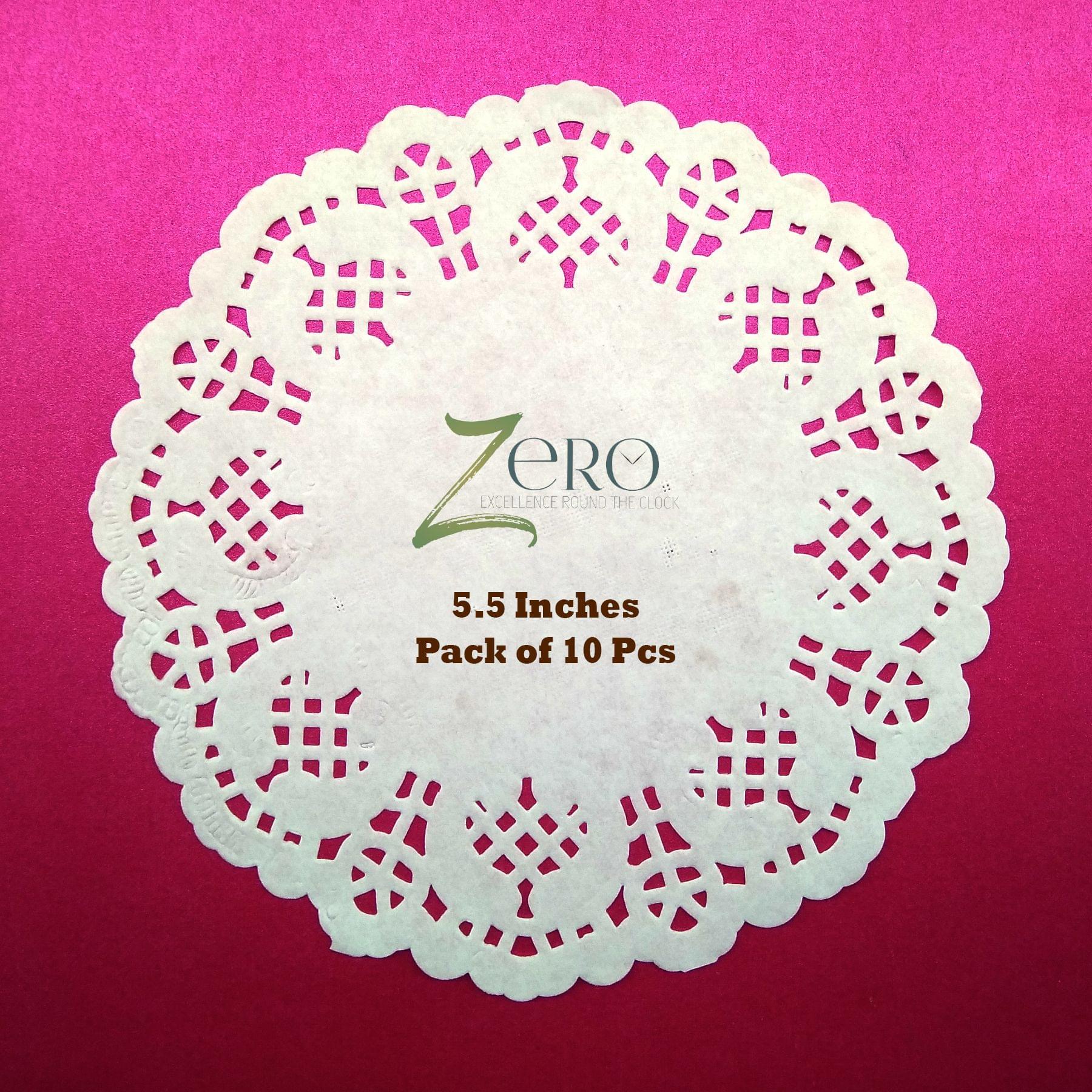 Brand Zero Paper Lace Dolly 5.5 Inches White Color - Pack of 10 Pcs