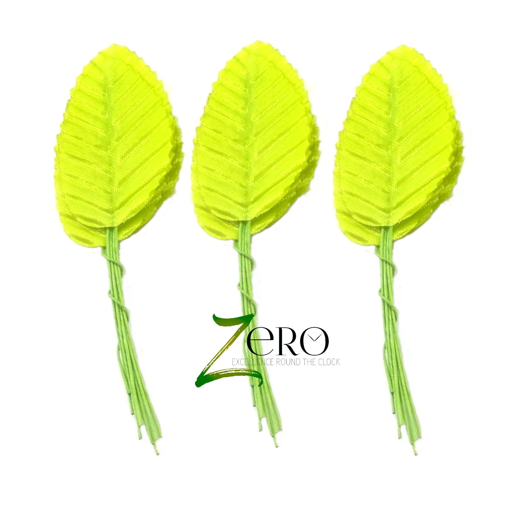 Bunch of 30 Pcs Hand Made Fabric Leaves - Light Green Color