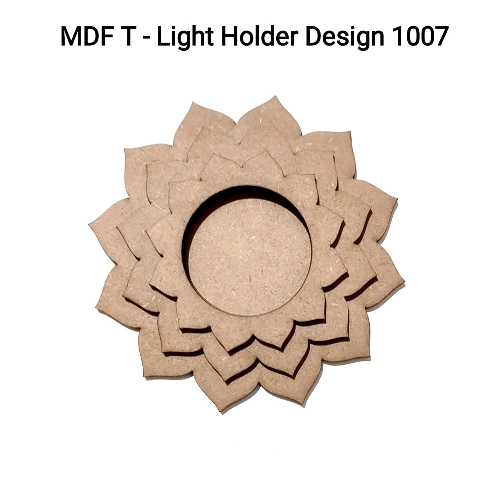 Brand Zero MDF Tea Light Holder Triple Layer - Design BZMDFTEALHDTL1007