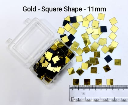 Gold Mirror Cutouts for Lippan Art - Square Shape - 11mm - Select Your Quantity