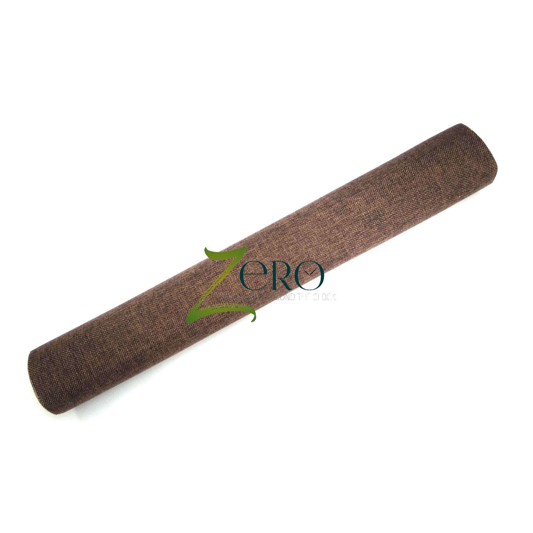 Natural Jute Burlap Mesh Fabric Sheet Roll - 19 Inches By 197 Inches - Mocha Color