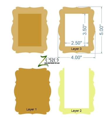 Brand Zero MDF Photo Frame Design 2 - 4 Inches By 5 Inches