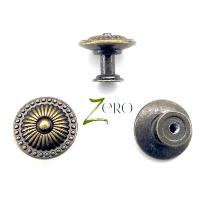 Brand Zero Vintage Metal Charms - Knobe Design 3 - Pack of 5 Pcs - 24mm*18mm