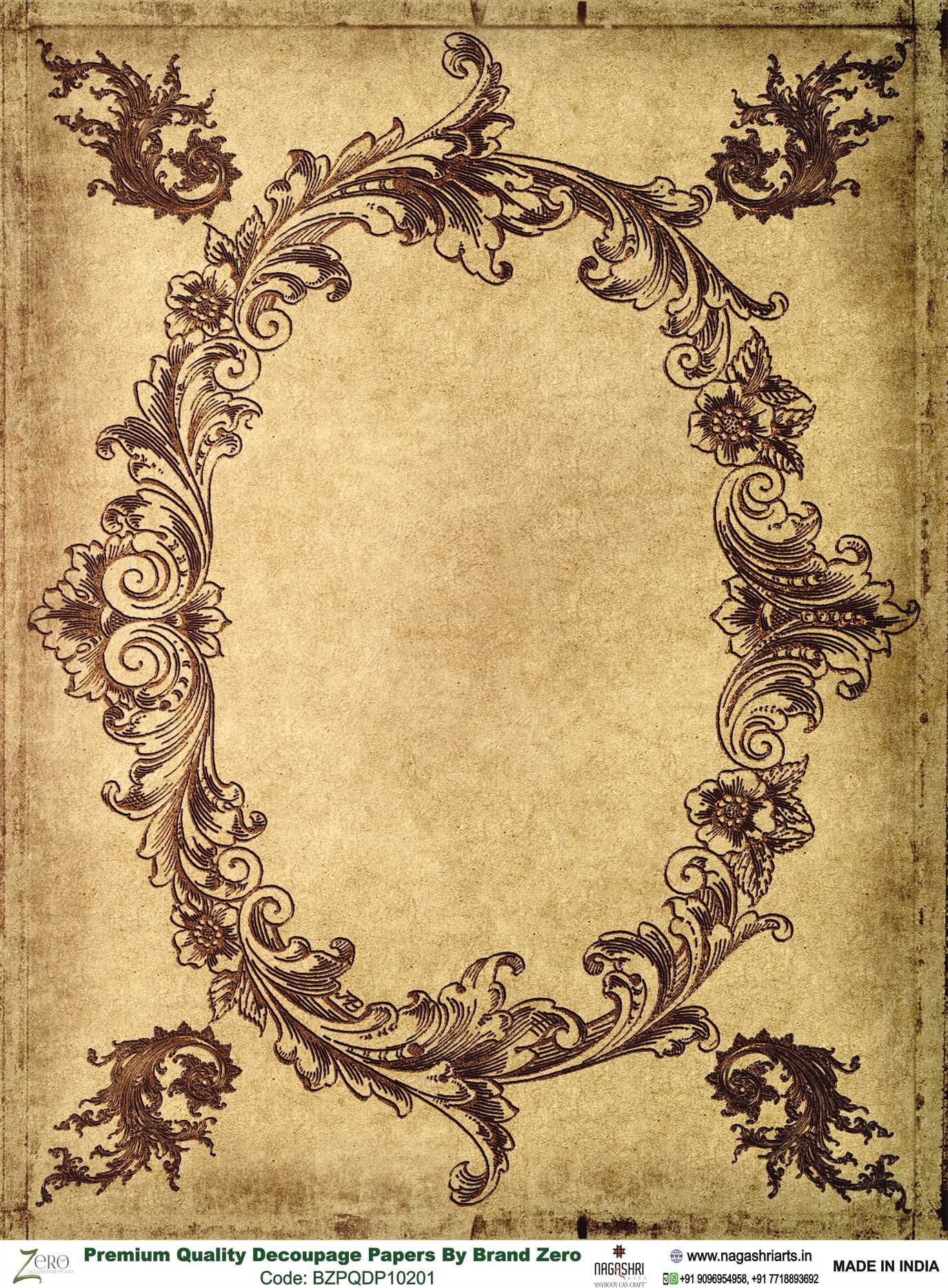 Brand Zero Premium Quality Decoupage Paper Pack of Two - Design Code: BZPQDP10201