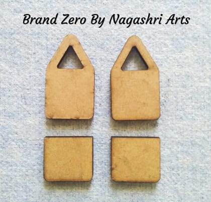 Brand Zero MDF Key Chain Straight Corner Square Design - Select Your preferred Size & Thickness