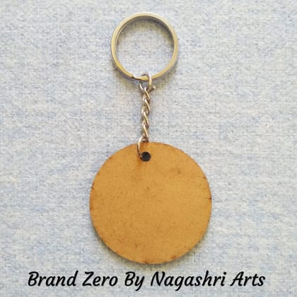 Brand Zero MDF Key Chain Round Design - Combo Of 5 Pcs - Select Your preferred Size & Thickness