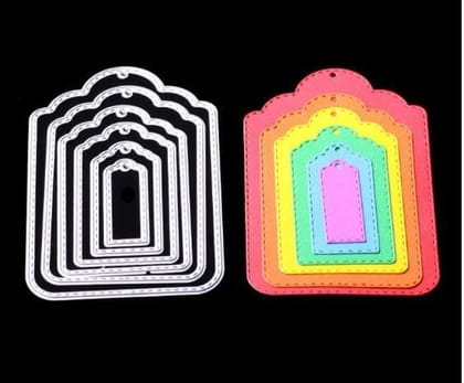 Brand Zero Die - 6 Pcs Decorative Rectangle Stitched Frames Metal Cutting Dies 8.1 x 12.1 CM Brand Zero Die - 6 Pcs Decorative Rectangle Stitched Frames Metal Cutting Dies 8.1 x 12.1 CM