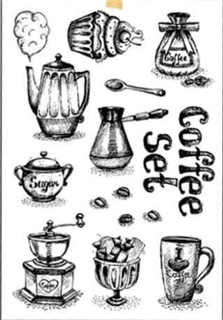 Clear Stamps Imported - Coffee Set 11cm * 16cm