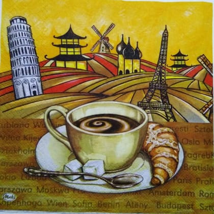Decoupage Napkin / Tissue papers - 33cm by 33cm - Coffee Addiction