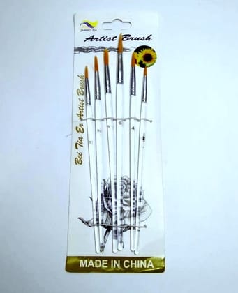 Round Artist Brush Set of 6 pcs